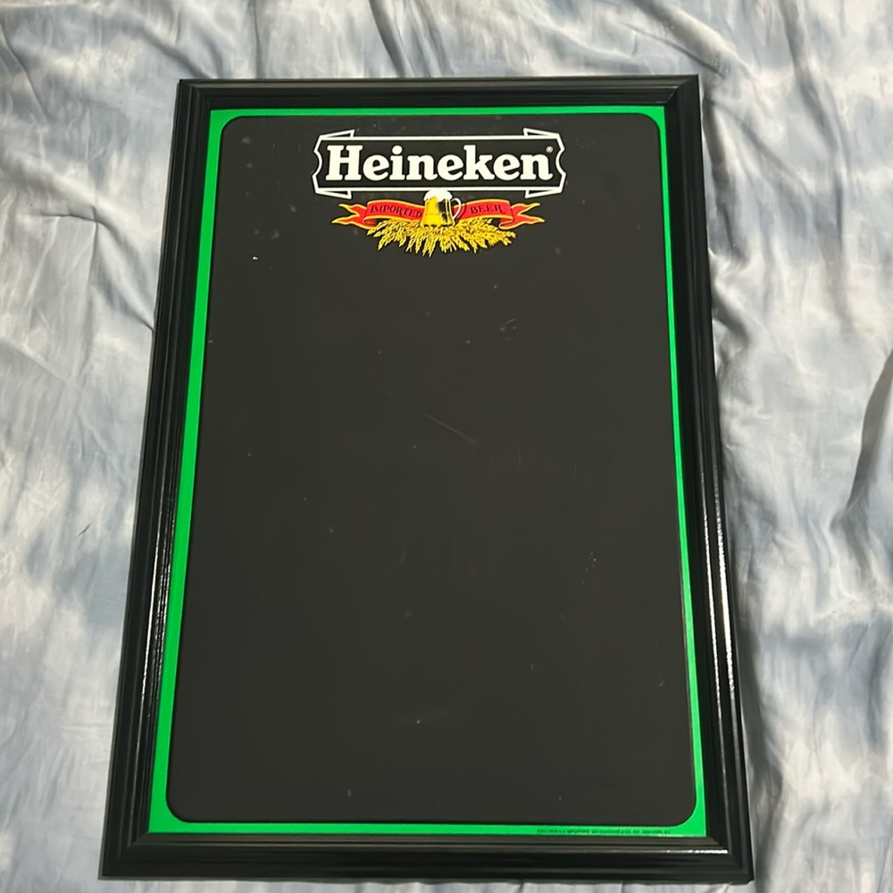 Heineken Chalk Board - Hangs to walls etc